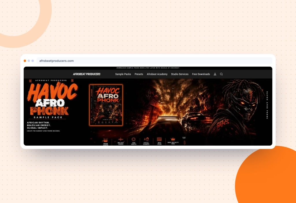 Afrobeat Producers website mockup